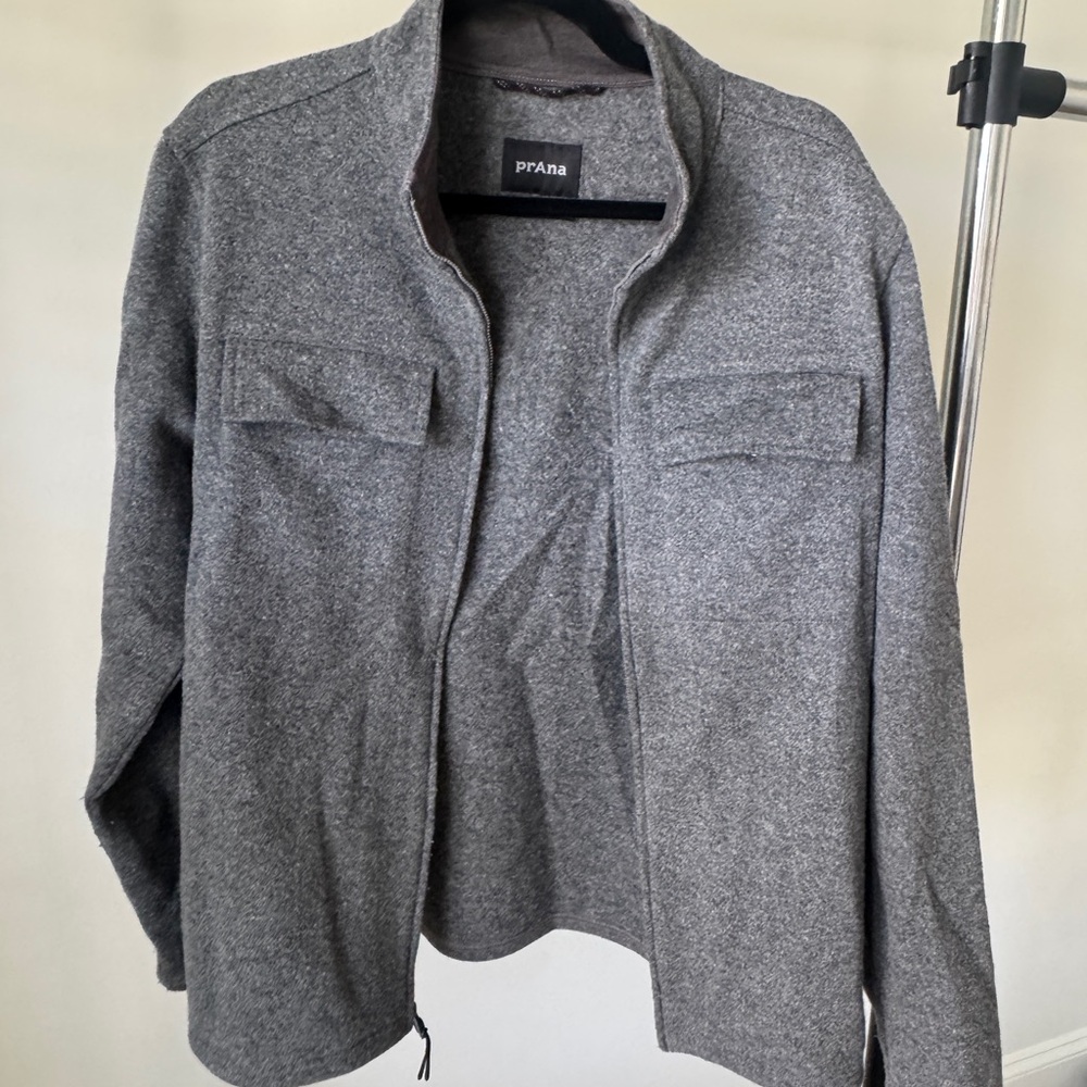 Prana Men's Heather Gray Lightweight Zip Shirt Jacket
